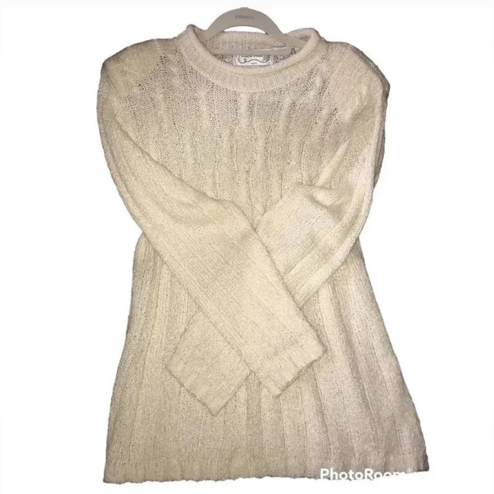 Vintage Knit & Pearl‎ Missy 100% Acrylic Crochet Sweater Size Large